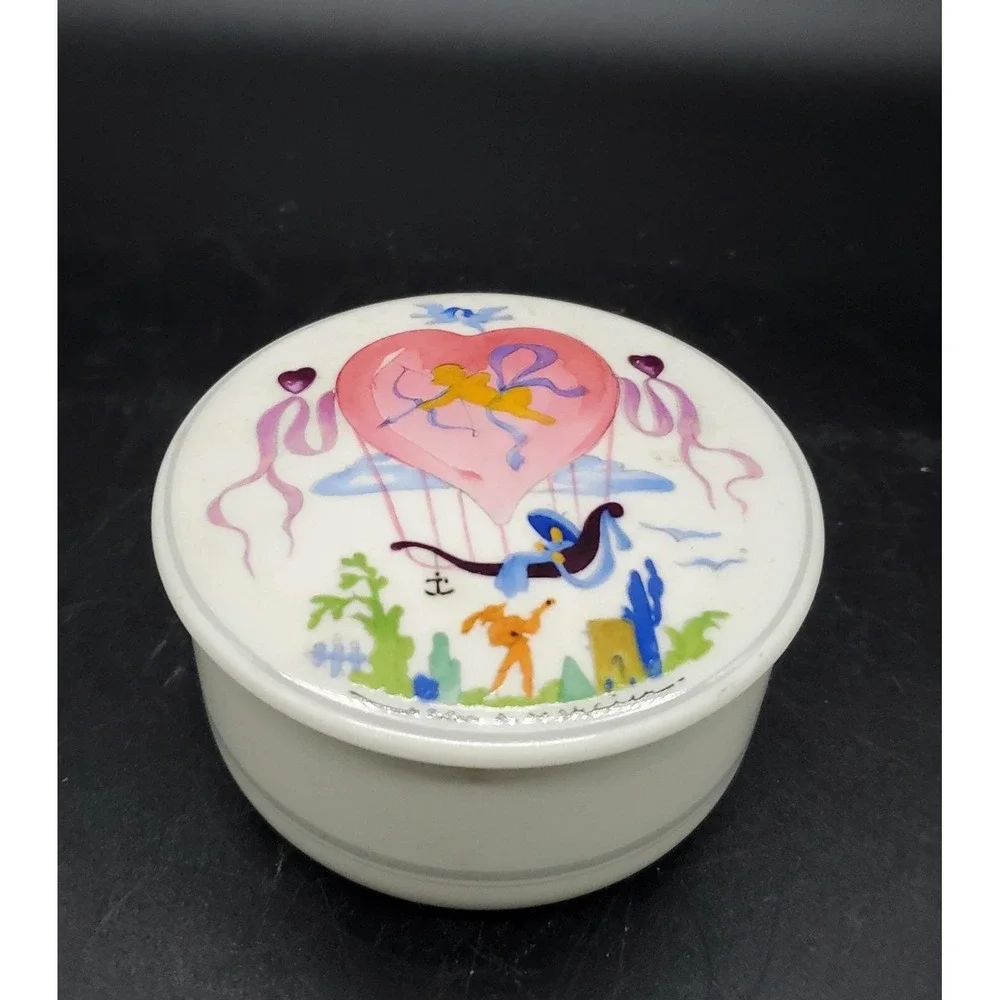 Villeroy Boch Porcelain Trinket Box Botanica A. Mercier Signed Romantic Love Lid
